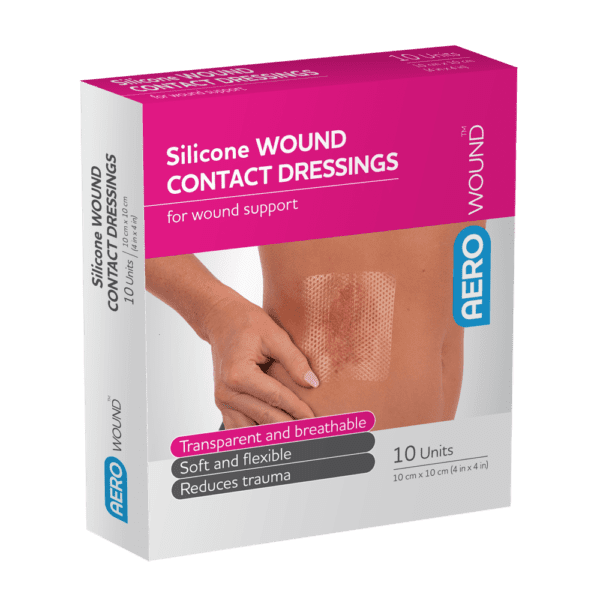 AEROWOUND Silicone Wound Contact Dressing 10 x 10cm Box/10